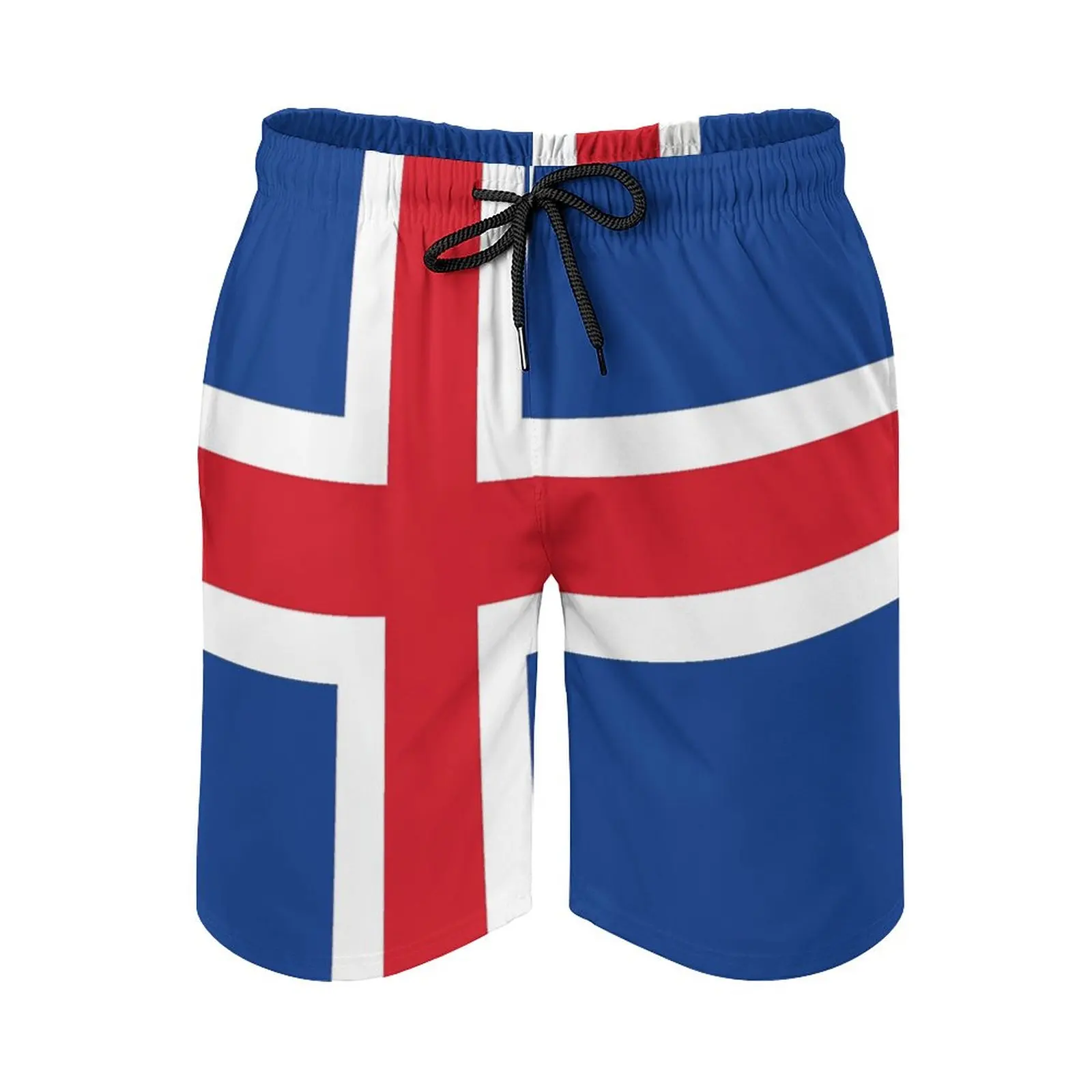 Аниме Мъжки плажни шорти Знаме на Исландия Свободни стрейчевые ежедневни графични реколта мъжки къси панталони Ежедневни регулируеми дишащи шорти на съвсем малък3