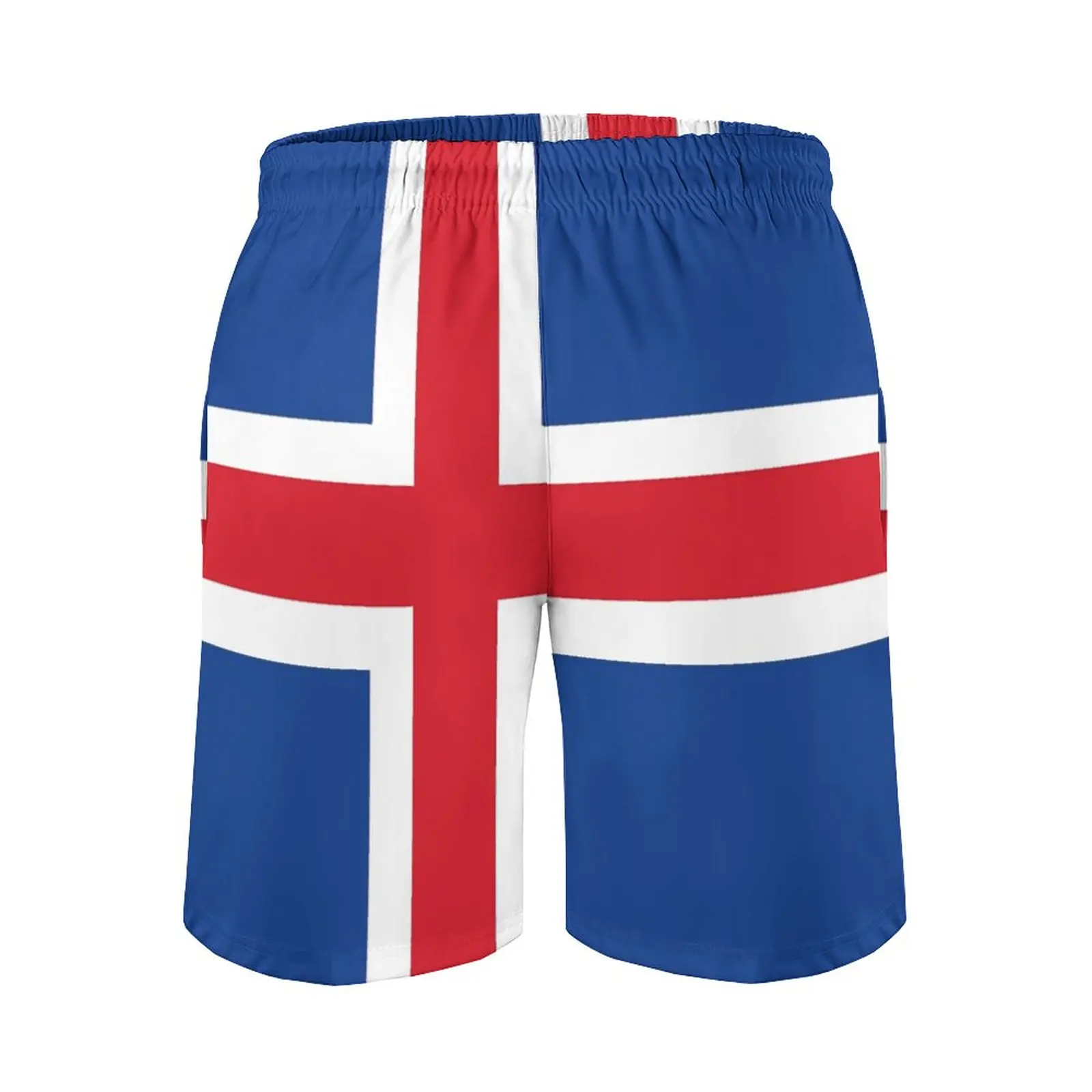 Аниме Мъжки плажни шорти Знаме на Исландия Свободни стрейчевые ежедневни графични реколта мъжки къси панталони Ежедневни регулируеми дишащи шорти на съвсем малък5