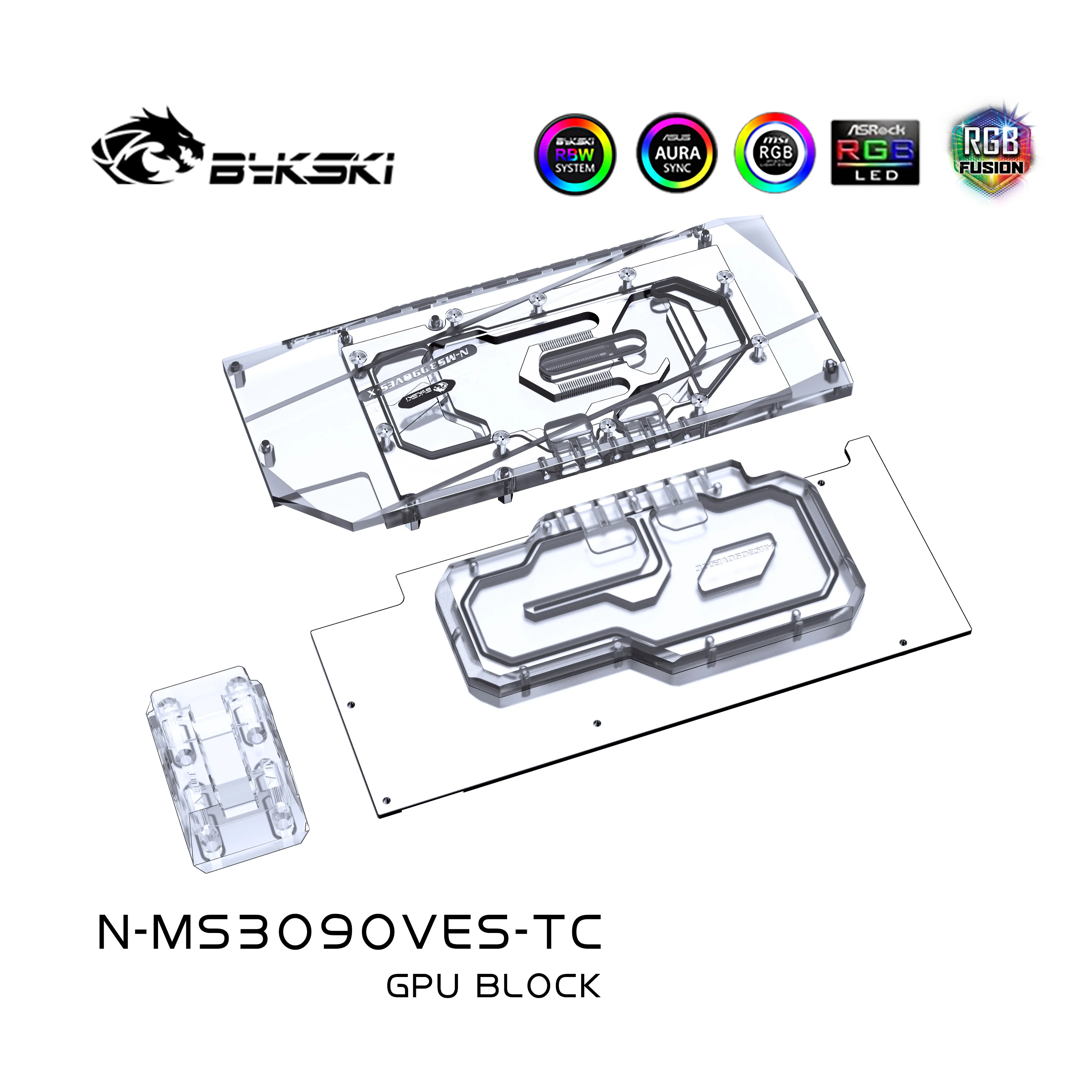 Блок Активна задната част на графичния процесор Bykski за видеокартата MSI RTX 3080 3090 VENTU 3X10G/Радиатор е Меден Радиатор N-MS3090VES-TC1