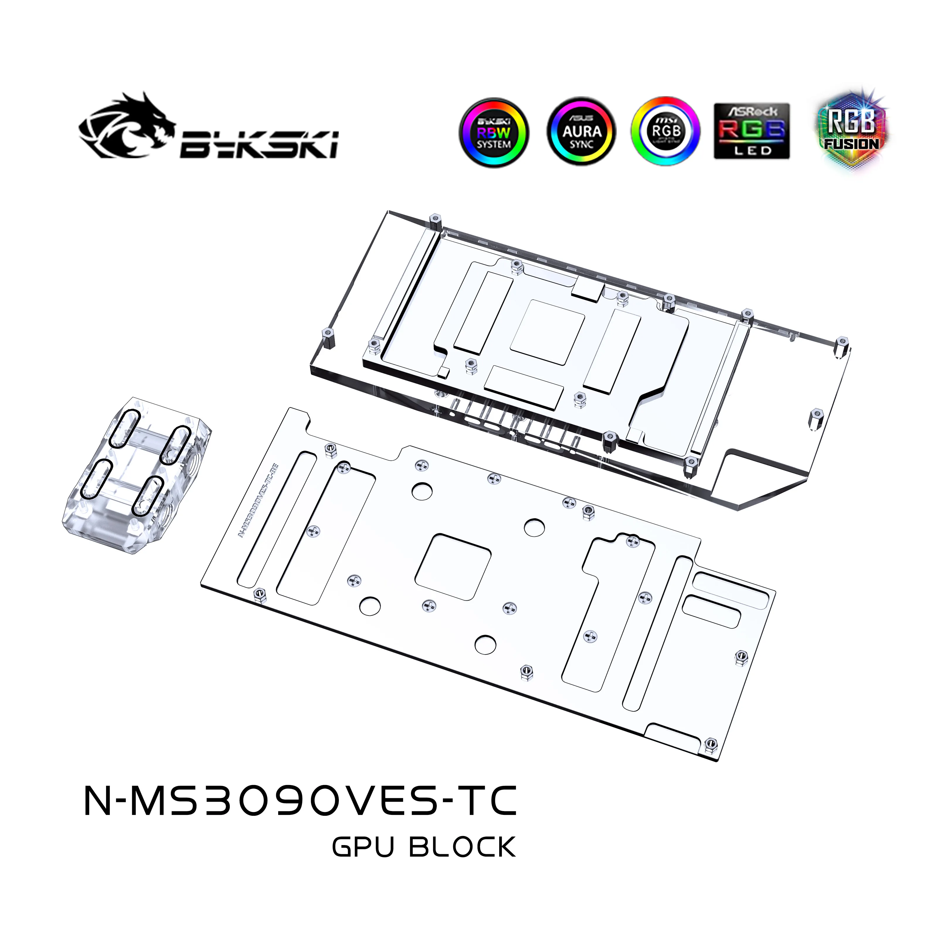 Блок Активна задната част на графичния процесор Bykski за видеокартата MSI RTX 3080 3090 VENTU 3X10G/Радиатор е Меден Радиатор N-MS3090VES-TC2