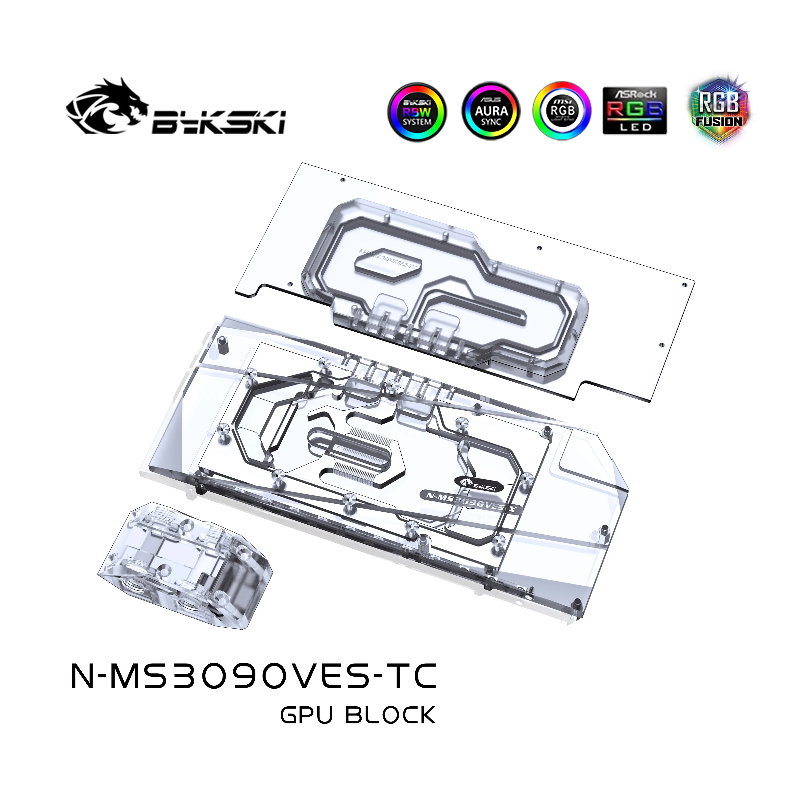 Блок Активна задната част на графичния процесор Bykski за видеокартата MSI RTX 3080 3090 VENTU 3X10G/Радиатор е Меден Радиатор N-MS3090VES-TC3