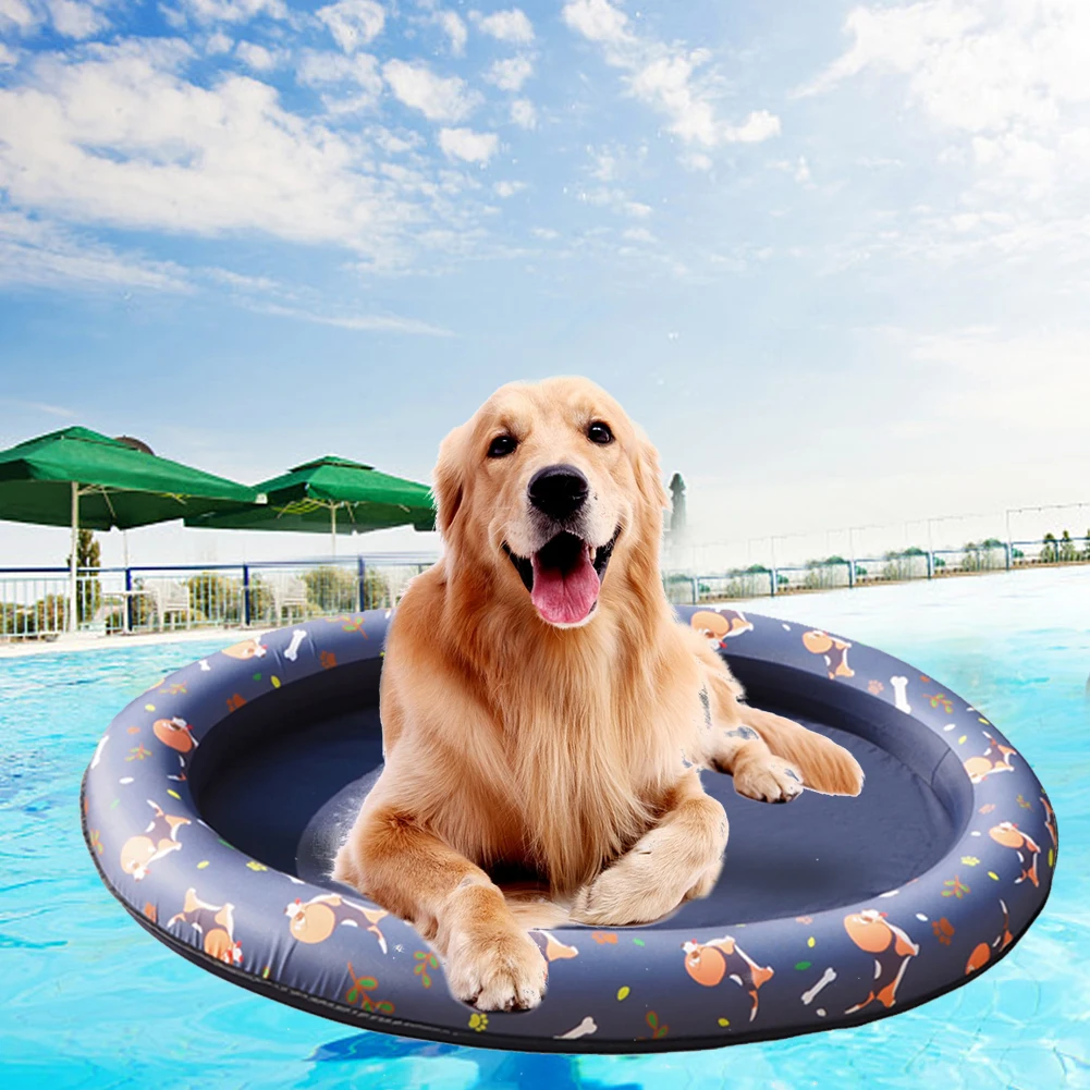 нов Гаф за басейн за кучета, Сал, за да басейна за домашни любимци, Плаващ лихвен Легло, Сменяеми Играчки за вода за кучета, пролетно-лятно пръстен за плуване, играчка за басейн за домашни кучета1