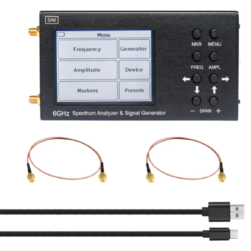 Анализатор на спектъра 6 Ghz SA6 Генератор на Сигнали на Wi-Fi 2G 4G LTE, CDMA, GSM Beidou GP Преносим Метален Усилване-Честотен Анализатор0