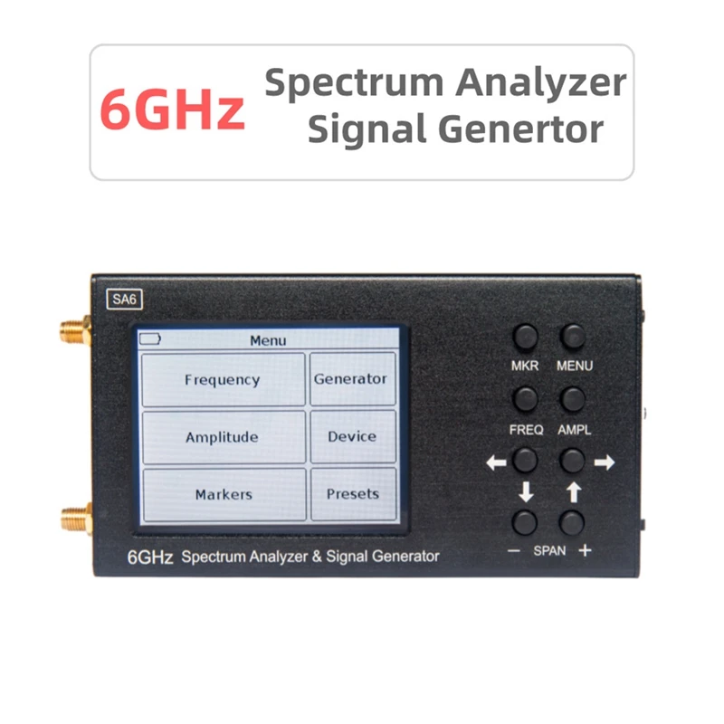 Анализатор на спектъра 6 Ghz SA6 Генератор на Сигнали на Wi-Fi 2G 4G LTE, CDMA, GSM Beidou GP Преносим Метален Усилване-Честотен Анализатор1