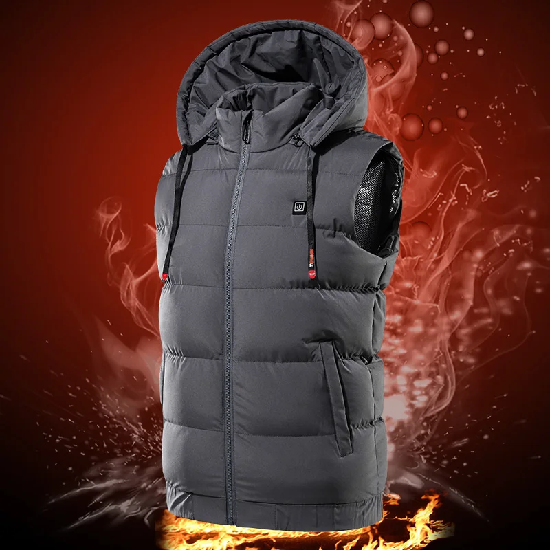2023 Ново прием, топло мъжко и дамско палто с електрически отопляеми в корейски стил с девет зони USB, памук жилетка със зареждането на корема, топло завъртане3