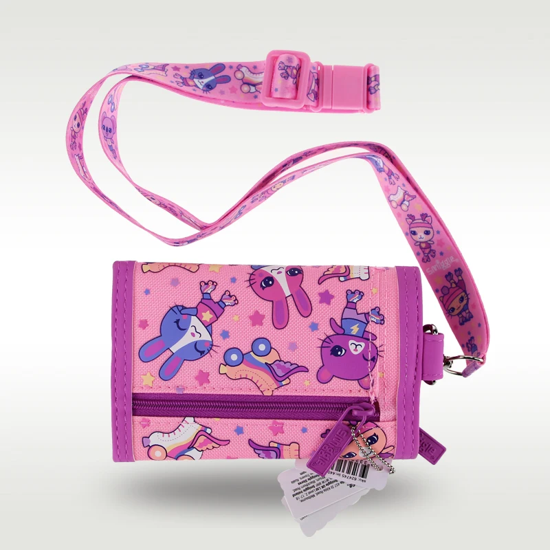 Австралия Smiggle Оригинален детски чантата за момичета, чантата с лилав заек, кожена чанта за карти, портфейл за монети, оригинал с високо качество1