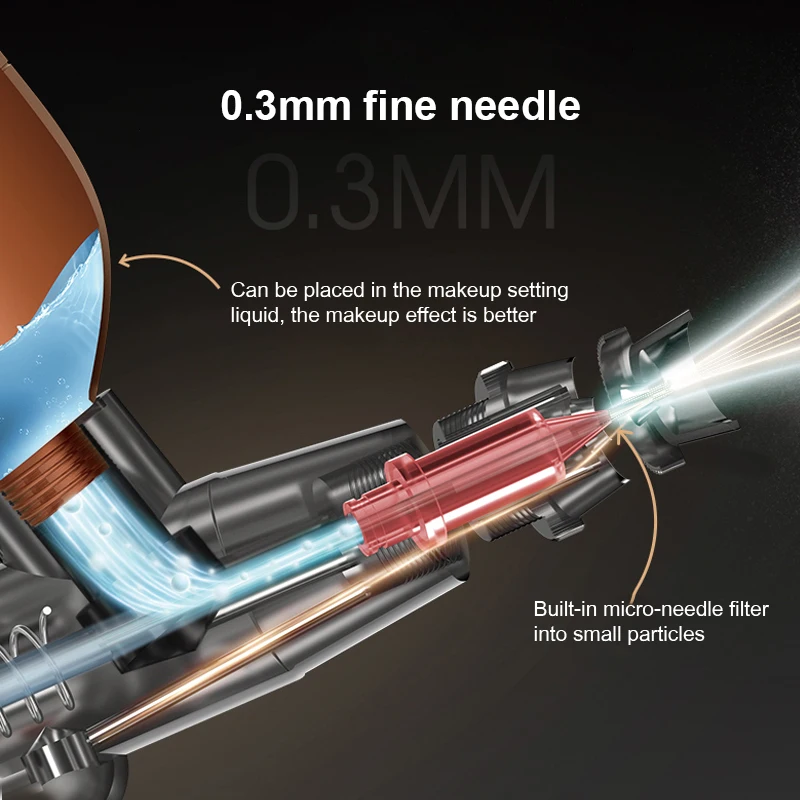 Мини-комплект от въздушен компресор Спрей за Лице на спрей за впръскване на вода и кислород Дълбоко Хидратиращ Осветляющий Кожата пистолет-спрей Nano Mist3