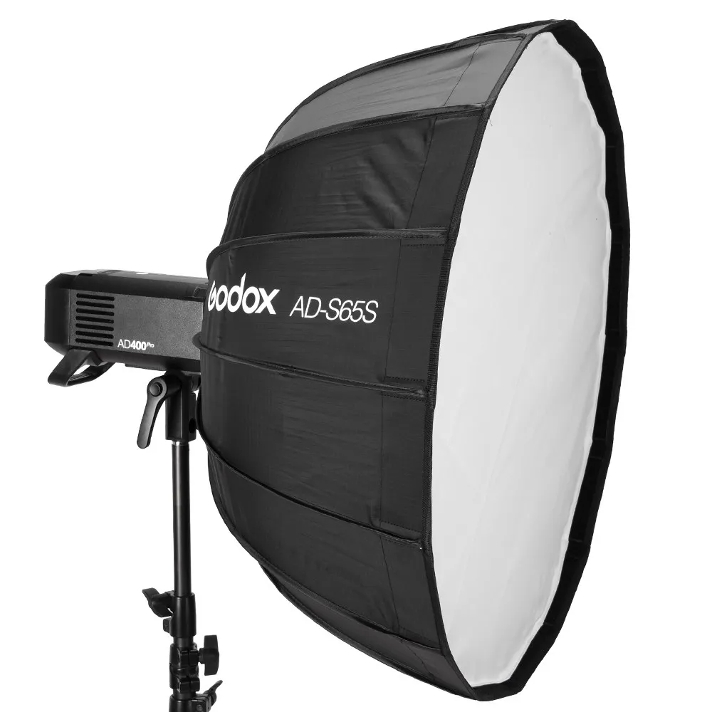 Godox AD-S65S 65 см, Сребриста Дълбоко Параболични Софтбокс с Метална Мрежа Godox Mount Softbox за AD400PRO1