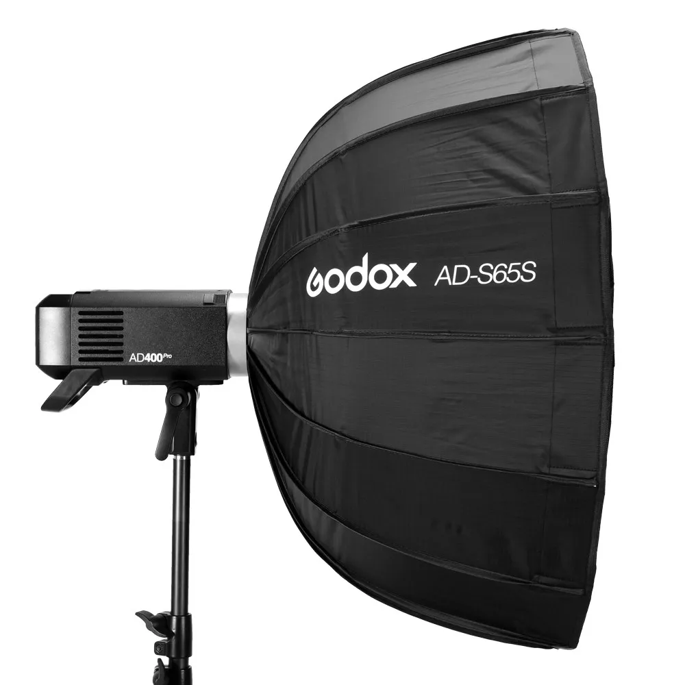 Godox AD-S65S 65 см, Сребриста Дълбоко Параболични Софтбокс с Метална Мрежа Godox Mount Softbox за AD400PRO2