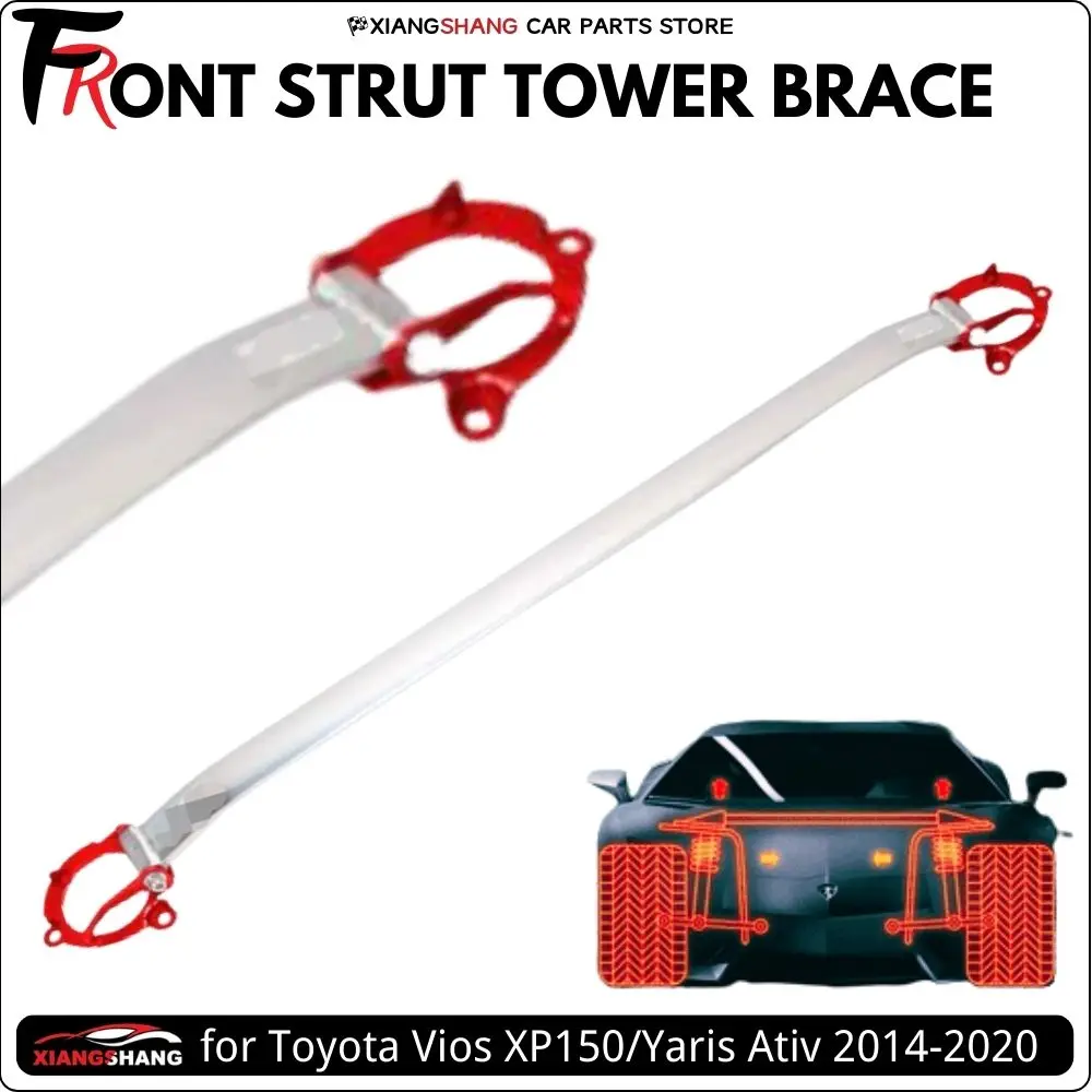 Часова предния багажник за Toyota Vios 3rd XP150/Yaris Ativ 2014-2020, щанга от алуминиева сплав, Устойчива0