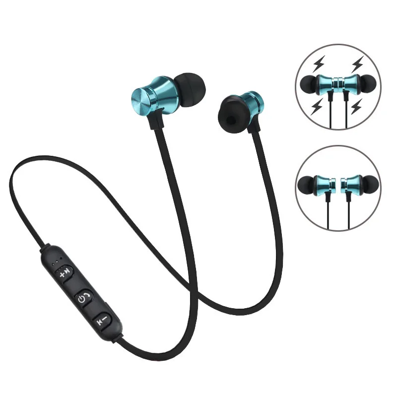 Безжични слушалки S8, съвместими със синьо, с микрофон, магнитна адсорбция, спортни слушалки, бас стерео слушалки-втулки за всички телефони4