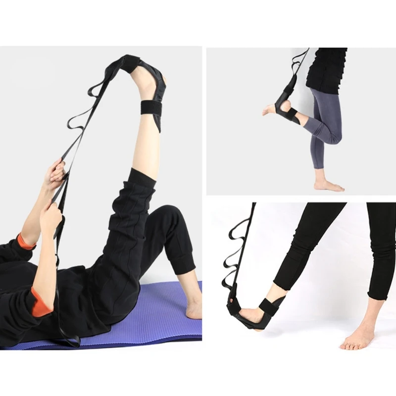 Еластичен колан за практикуване на йога, зона за разтягане на краката с линия за разтягане4