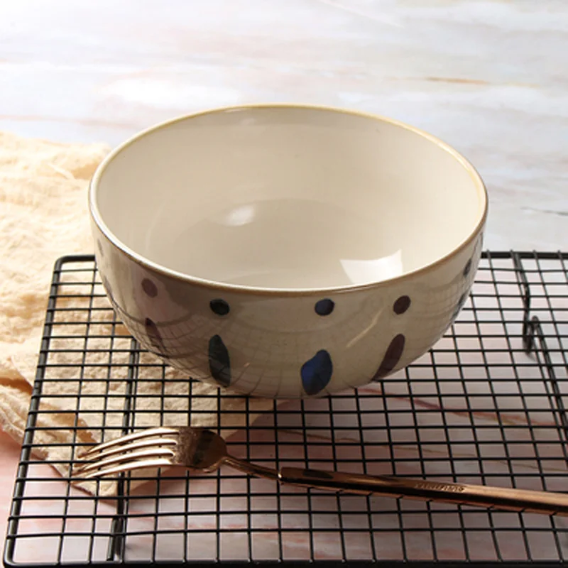 Творческа личност керамична купа за прибори и домакински съдове, ръчно рисувани салатница купа за спагети купа за супа проста корея купа за ориз2