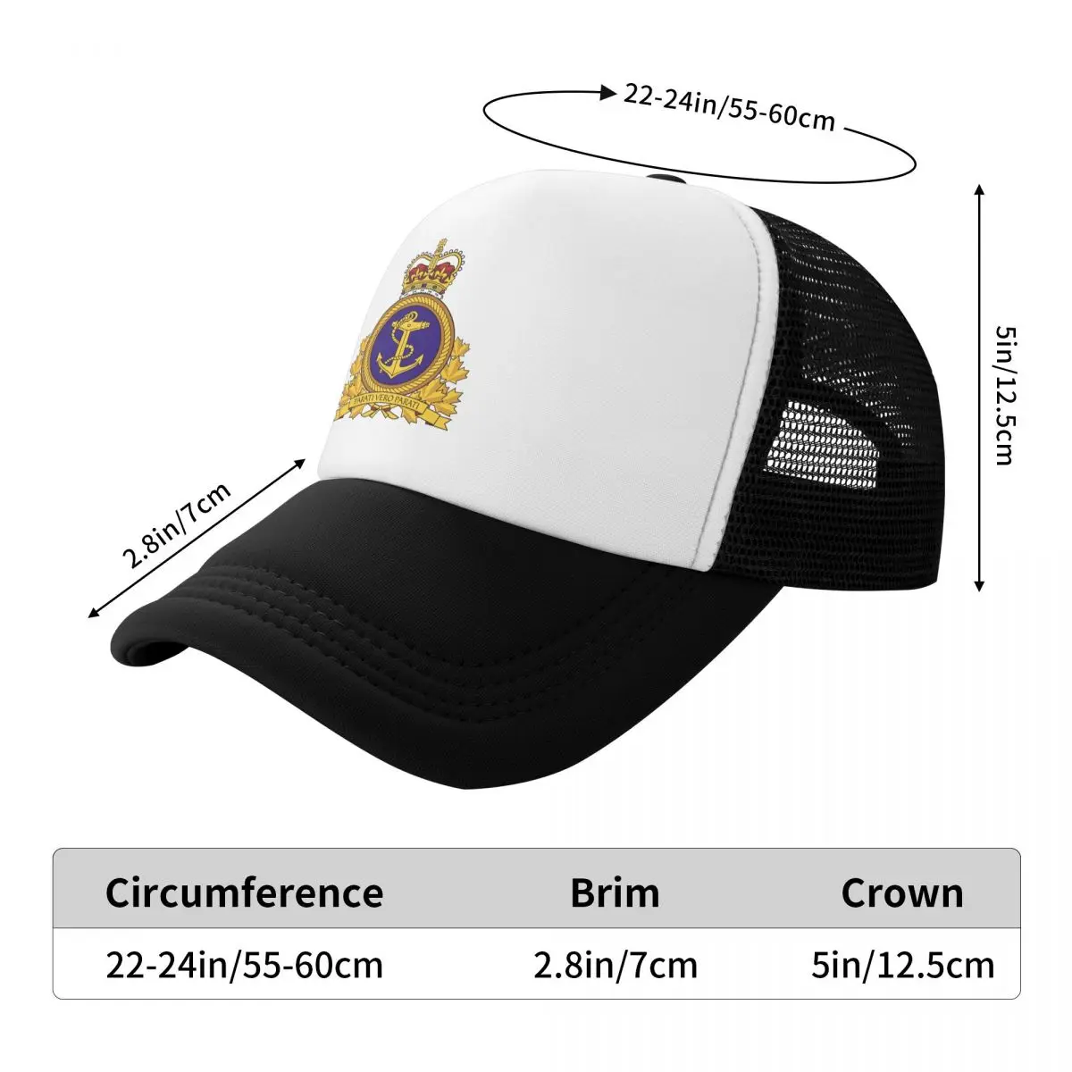 Персонални бейзболна шапка на Кралския канадския флот, Градинска мъжки дамски регулируема Канадската емблема с котва, Шапка шофьор на камион, Есен3