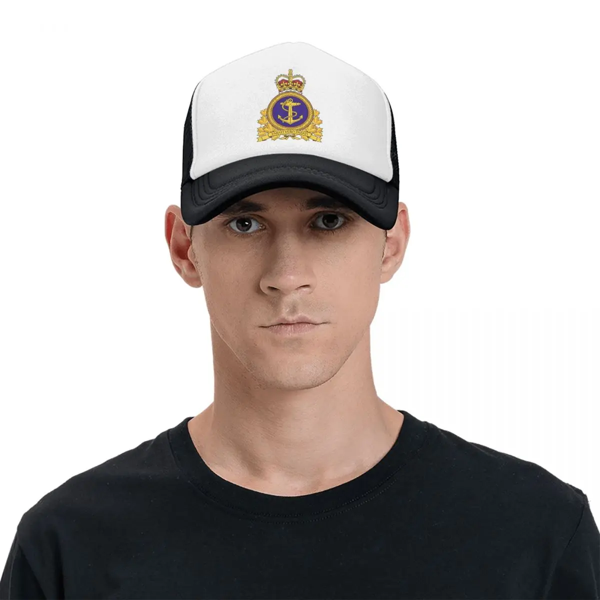 Персонални бейзболна шапка на Кралския канадския флот, Градинска мъжки дамски регулируема Канадската емблема с котва, Шапка шофьор на камион, Есен4