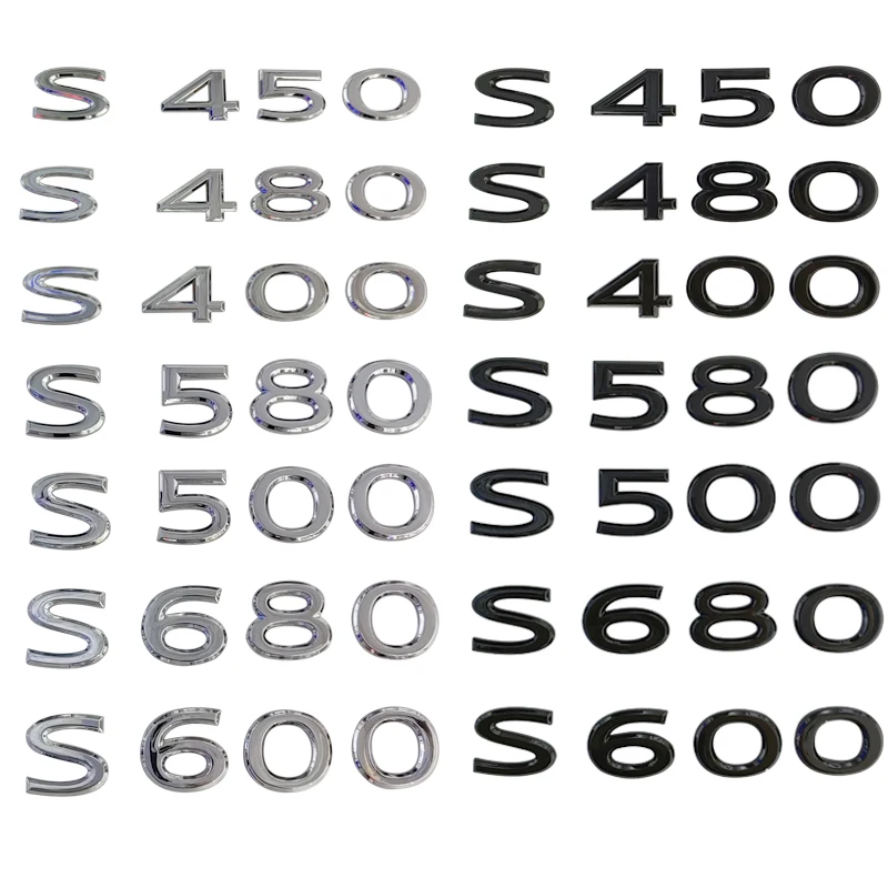 Автомобилни 3D Стикери С Емблемата на S400 S450 S480 S500 S580 S600 S680 Стаи Иконата на Стикер За Багажник За Mercedes Benz, Maybach и Аксесоари За Ремонт0