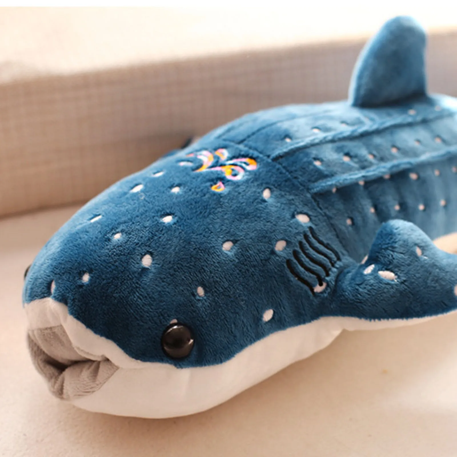 мека играчка Плюшен-акула голям размер 50 см, Голяма творческа плюшен възглавници-Синя мека Китова Акула, Морски Риби, плюшен възглавница, скъпа детска какавида2