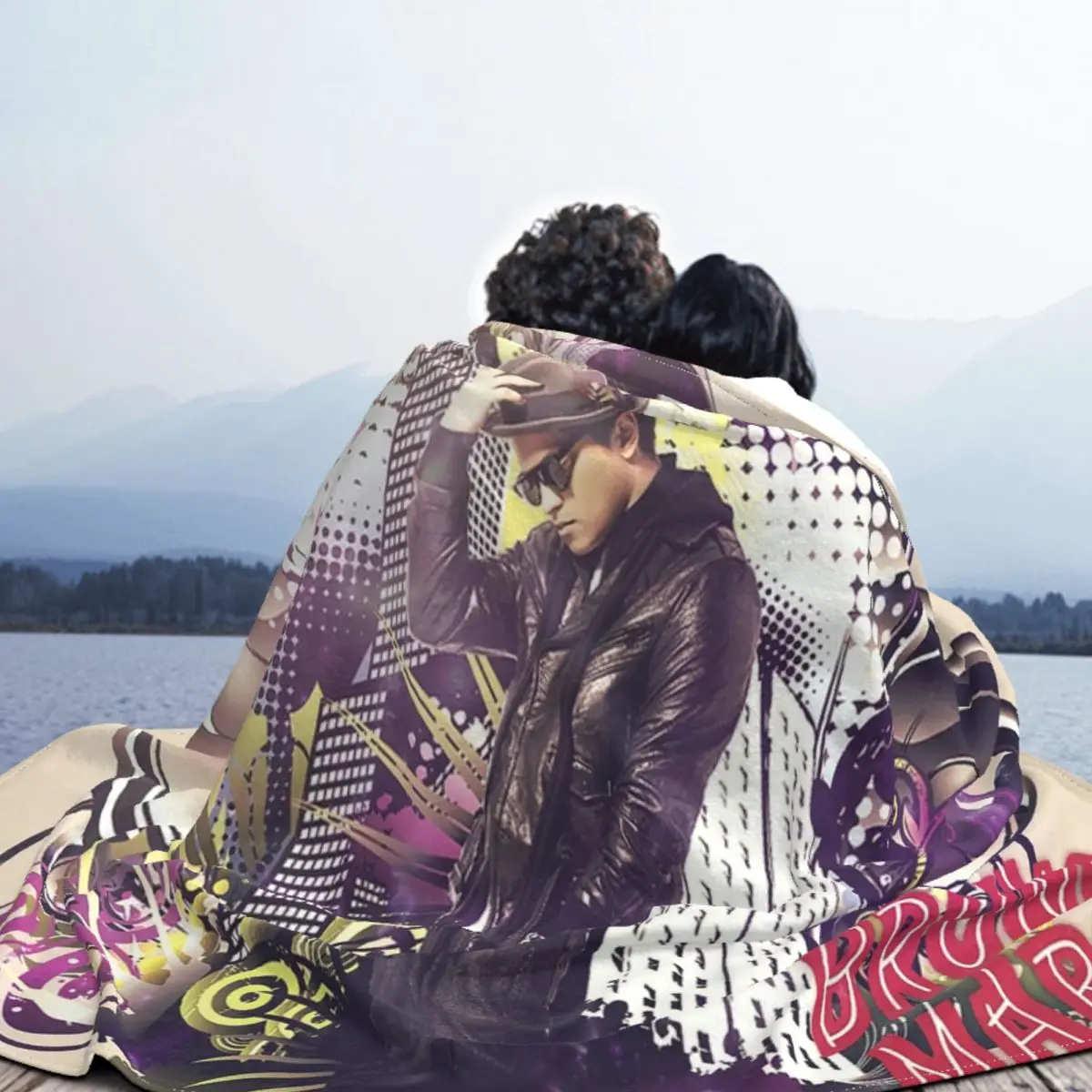 Одеало Bruno Mars, фланелевое украса, джобно меко одеяло за постелки, плюшевое коварен одеяло за пътуване3