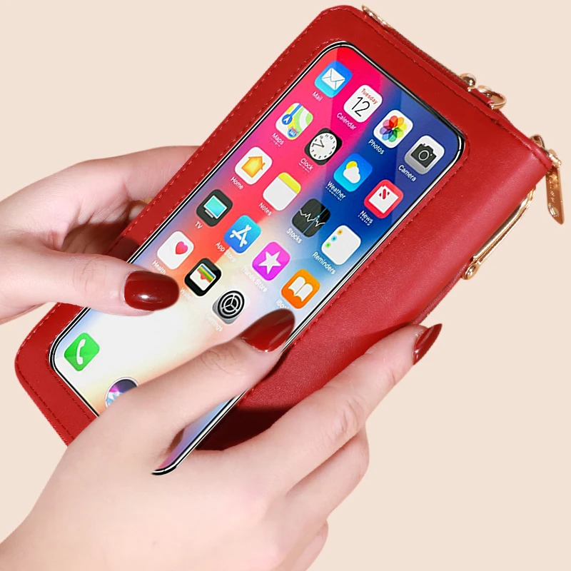 Чанта през рамо от естествена кожа Madley голям капацитет, скоба за портфейл за мобилни телефони, портфейл за дамска чанта през рамо2