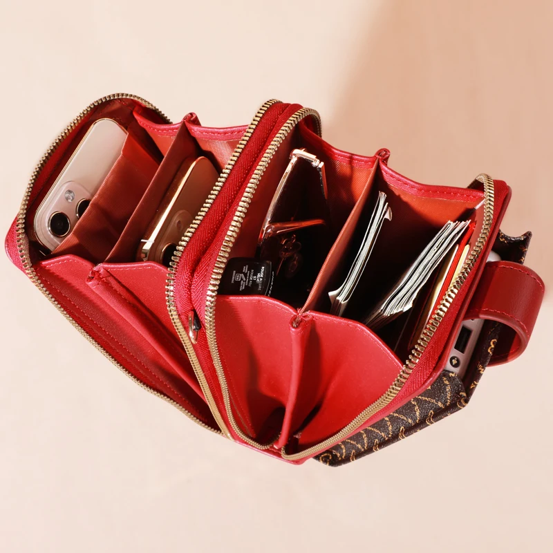 Чанта през рамо от естествена кожа Madley голям капацитет, скоба за портфейл за мобилни телефони, портфейл за дамска чанта през рамо4