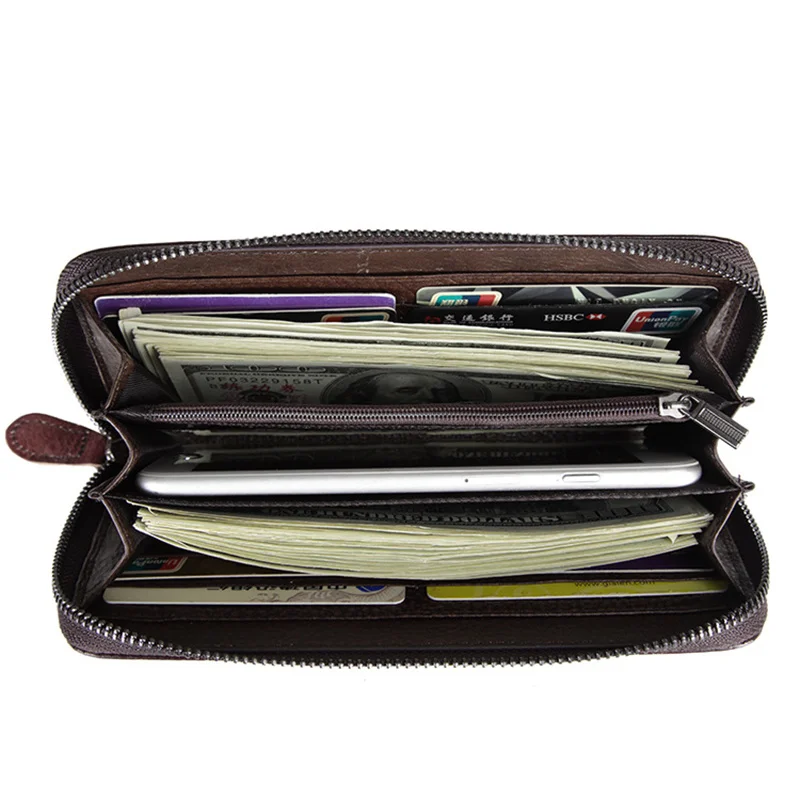Нов дамски портфейл-клатч, удобна чанта с цип, женски пари клипове с няколко карти с орлиным принтом, ръчни чанти от естествена кожа, дълги портфейли5