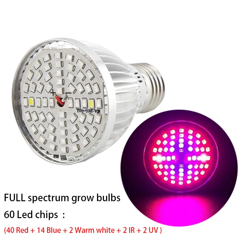 3 Глави 60 led осветителни тела за отглеждане на растения, алуминиеви лампи, пълна гама, оранжерия за отглеждане на цветя, UV-IR лампа за отглеждане на Hydro K53