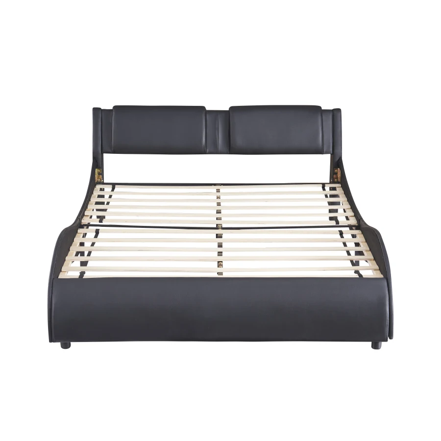 Легло-платформа с тапицерия от Изкуствена кожа размер Queen Size с led подсветка Рамка на легло с Решетчатыми2