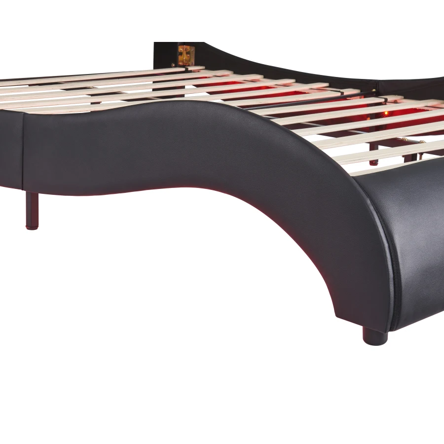 Легло-платформа с тапицерия от Изкуствена кожа размер Queen Size с led подсветка Рамка на легло с Решетчатыми4