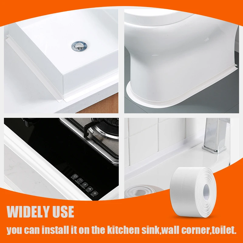 Уплътнителни ленти за баня, душ, мивка, уплътнителни ленти от PVC, водоустойчиви стикери за стена, за баня, за кухня, оборудване запечатване лента1