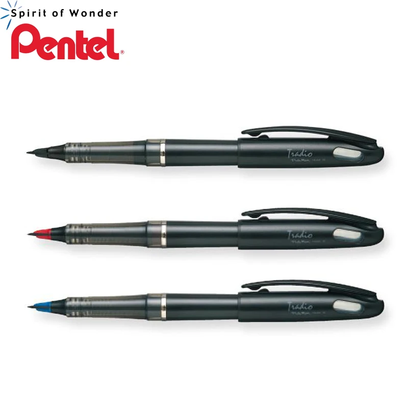 1 бр. оригинална дръжка Pentel TRJ50 усъвършенстван чувствах върха писалка 0,4 мм и на 0.7 мм, черен/червен/син за рисуване на карикатури1