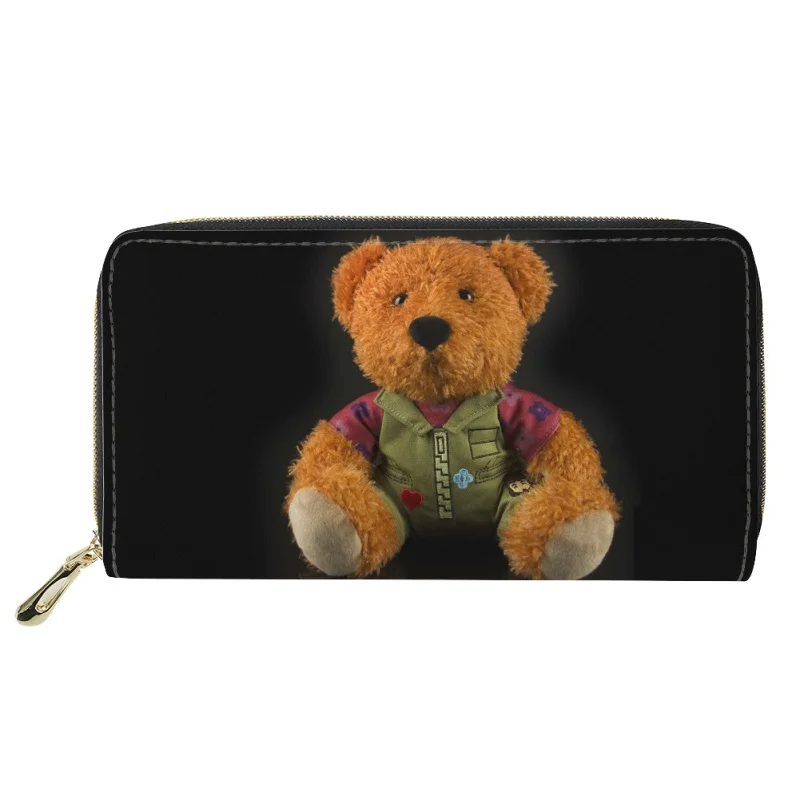 Модни кожени портфейли с принтом серията Wild Mini Bear за жени, дамски кожени притежателите на кредитни карти, клатч джоб, чанта за ръце в чантата си1