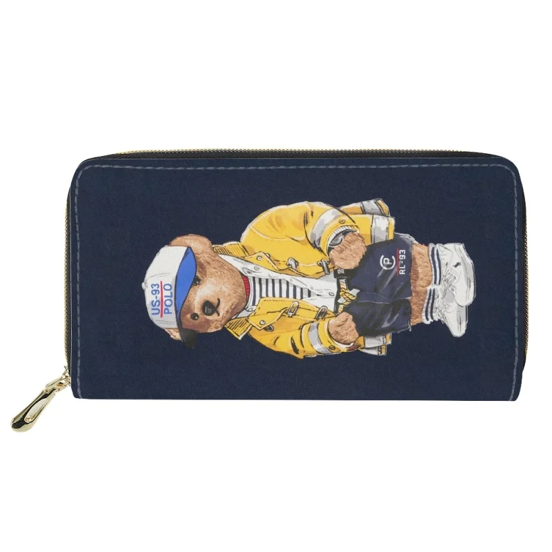 Модни кожени портфейли с принтом серията Wild Mini Bear за жени, дамски кожени притежателите на кредитни карти, клатч джоб, чанта за ръце в чантата си2