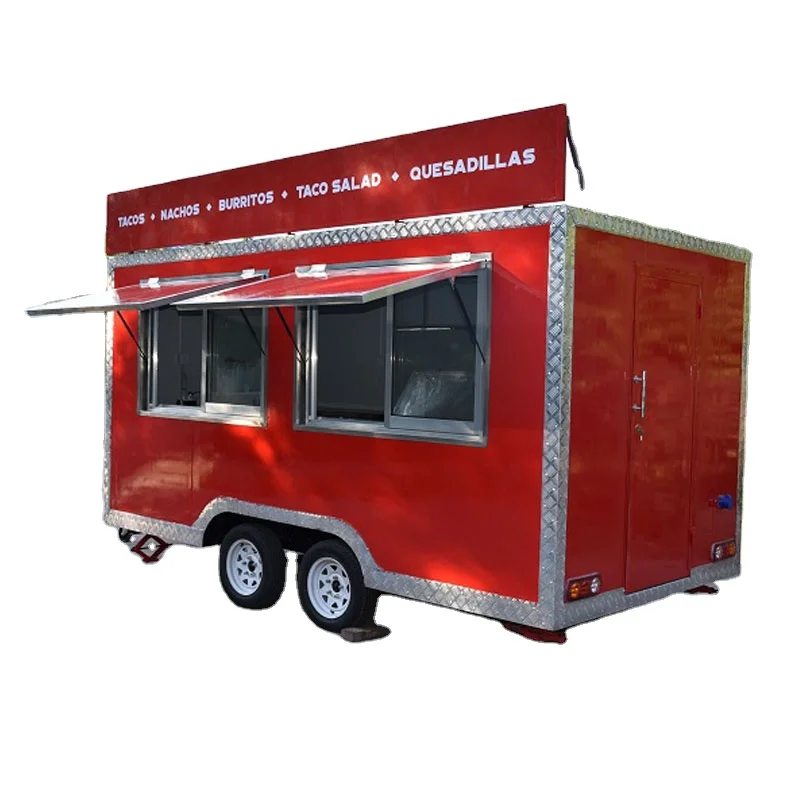 Количка за превоз на сладолед от неръждаема стомана OEM Mobile Food Cart KN-400 с ремарке за превоз на храни, теглени за продажба0