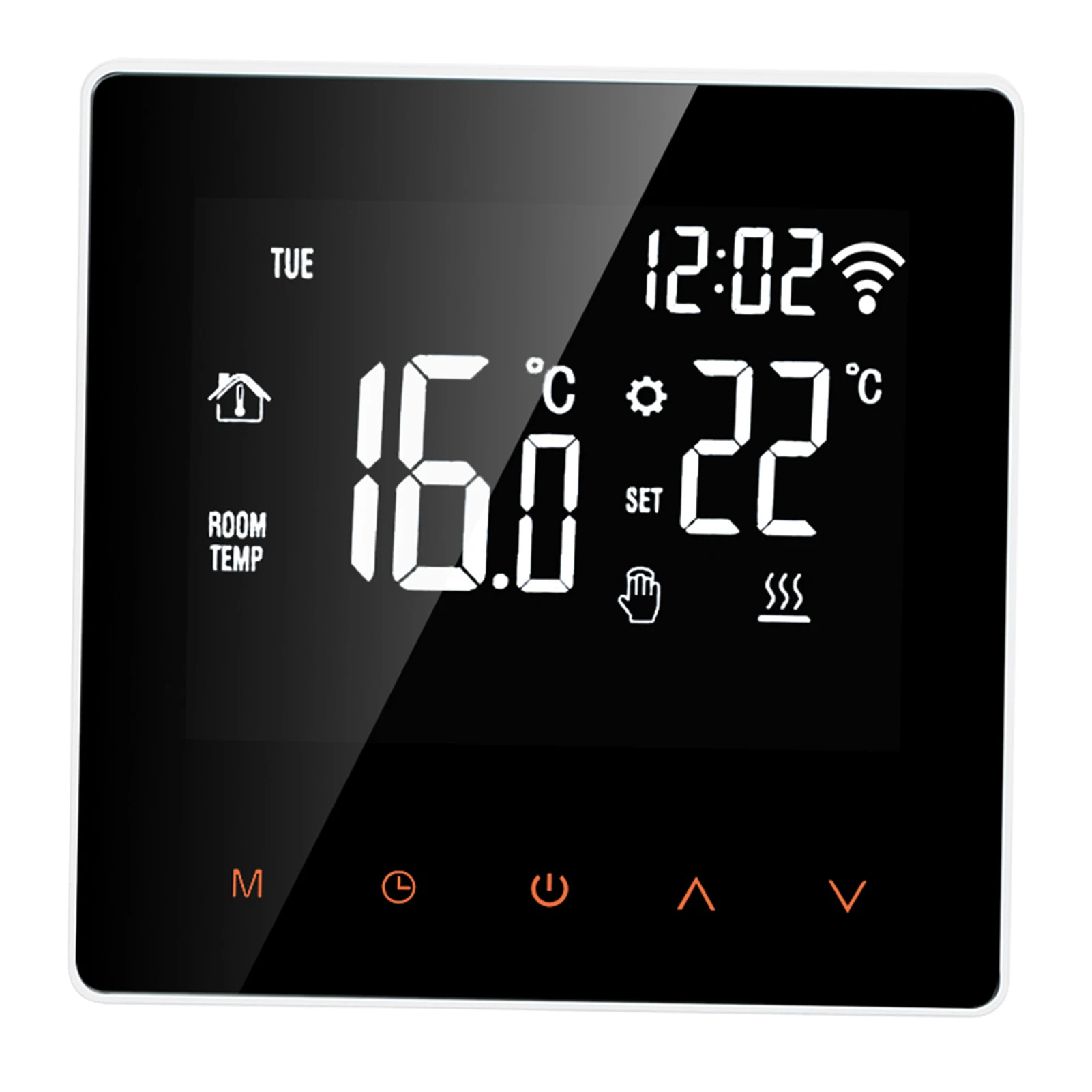 WiFi Интелигентни електрически термостат за подгряване на пода, регулатор на температурата на газов котел, управление на приложението, LCD дисплей, сензорен термостат5