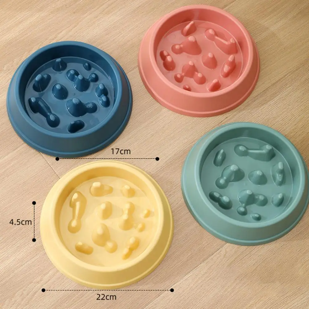 Здрава купа за котки, удобна запечатани кръгла купа за бавно подаване на храна за кучета3