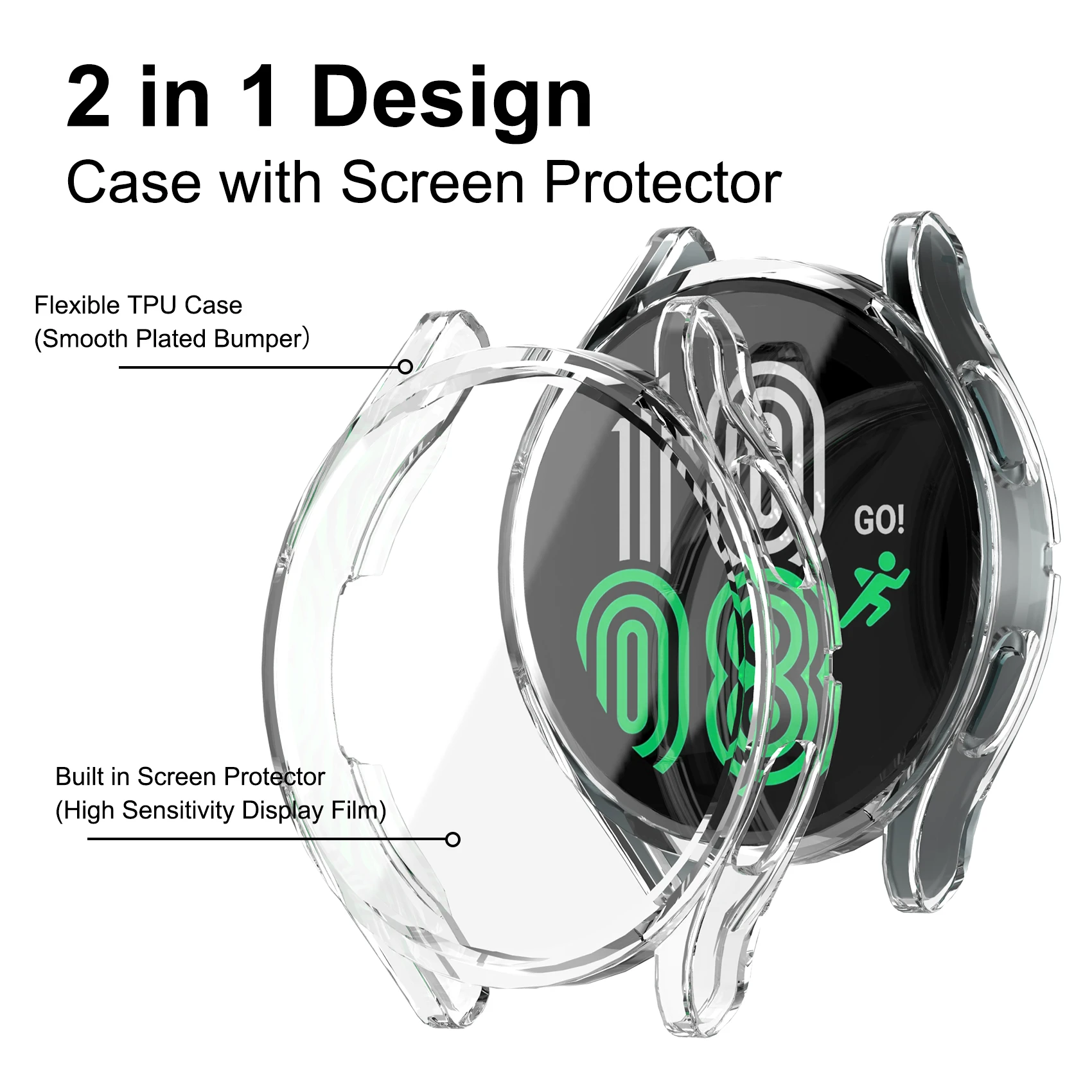 Защитен Калъф за Samsung Galaxy Watch 4 40 мм 44 мм, Мек Калъф от TPU, Броня, цял екран Протектор за Galaxy Watch4, Аксесоари1