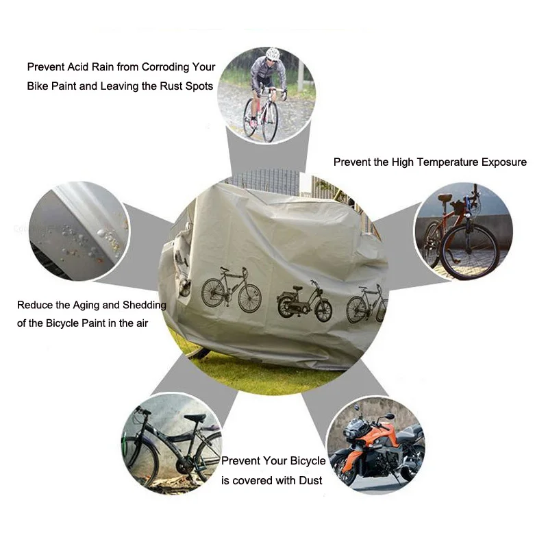 Предпазни средства за наем, прахоустойчив, водоустойчив калъф за наем, за защита от дъжд На закрито, палто от Слънцето, Аксесоари за велосипеди2