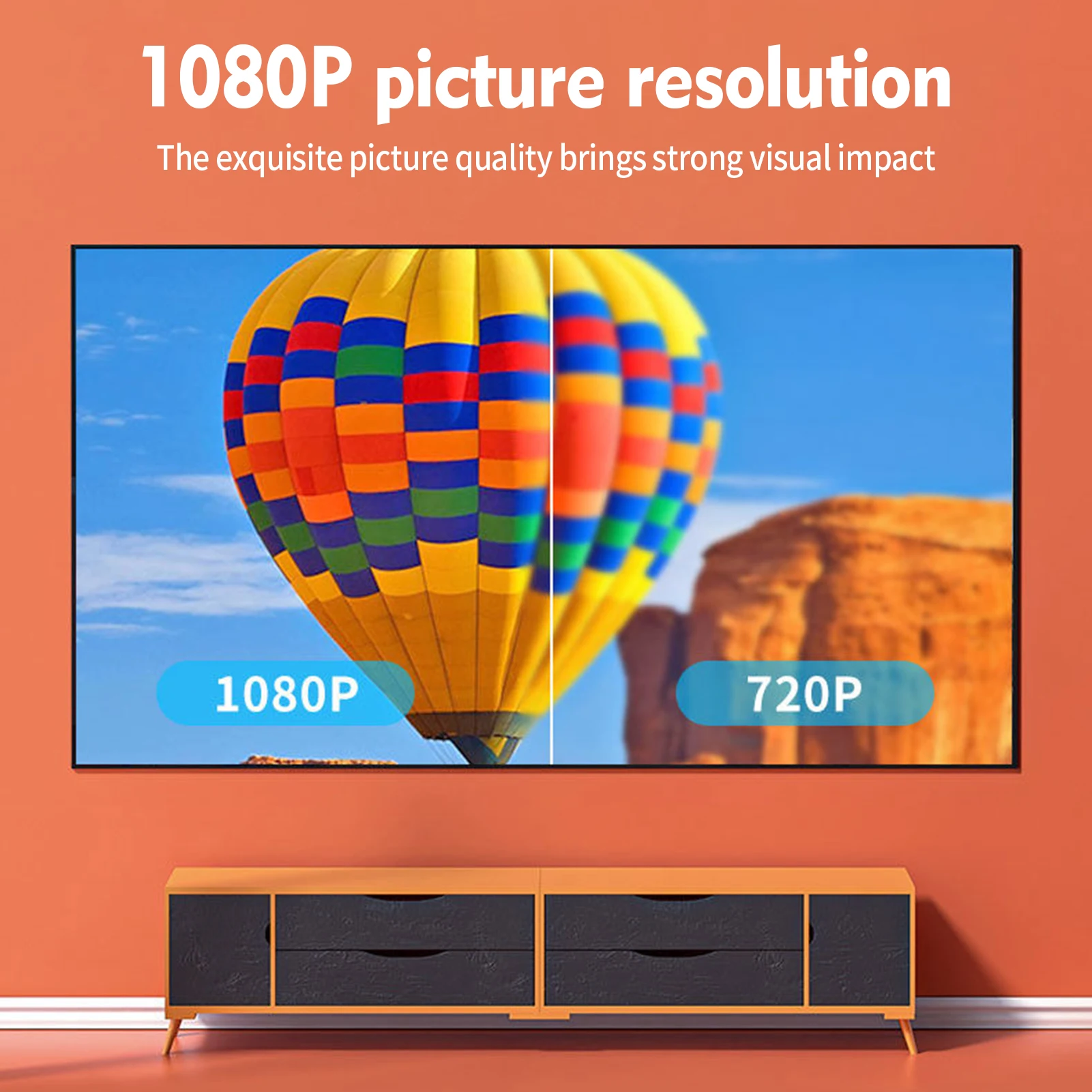 Преносим проектор HD 1080P БТ Video, Movie Projector Поддръжка на няколко безжични устройства интелектуална гласова система2