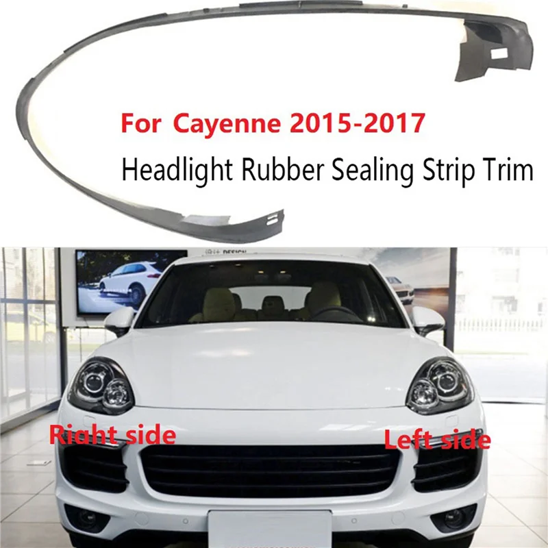 Автомобилна десен фар, гумена оборудване запечатване на уплътнението, малка перука на темето на главата, лампа, декоративни ленти за Porsche Cayenne 2015-20171