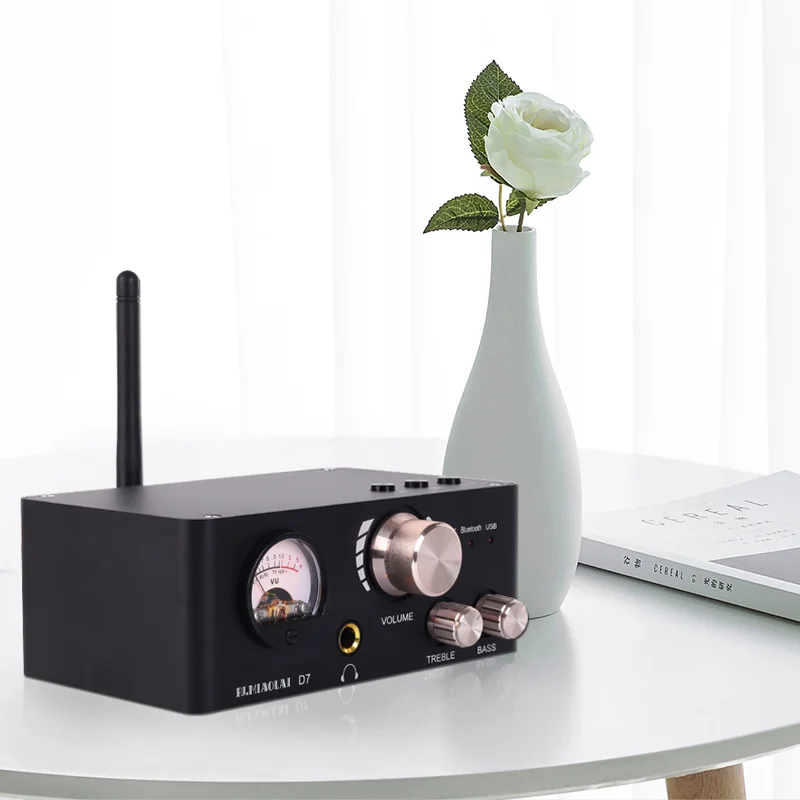 PJ. MIAOLAI D7 Hi-Fi Bluetooth Аудио Усилвател NE5532 MA12070 Усилвател за Слушалки и AUX, USB 80 W × 2 За Домашен Усилвател С VU-метра1