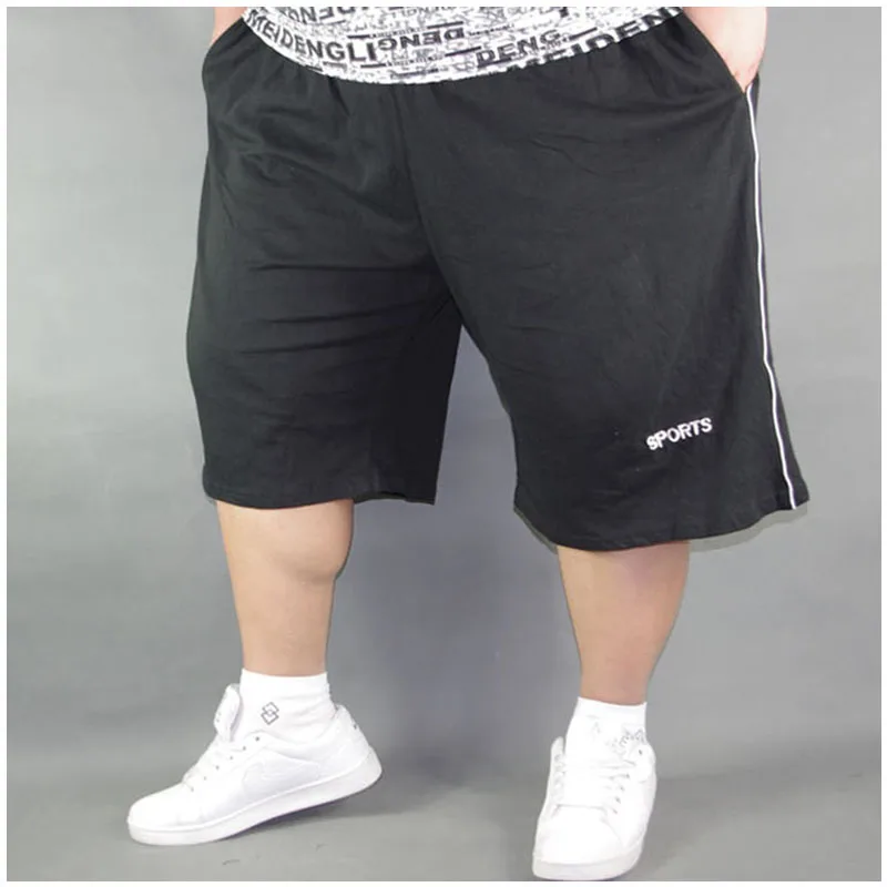 Много големи мъжки къси панталони Размер плюс 7xl 8xl 9xl, обикновена широки спортни панталони за фитнес, летни плажни гащета от чист памук, за мъже 110-150 кг2