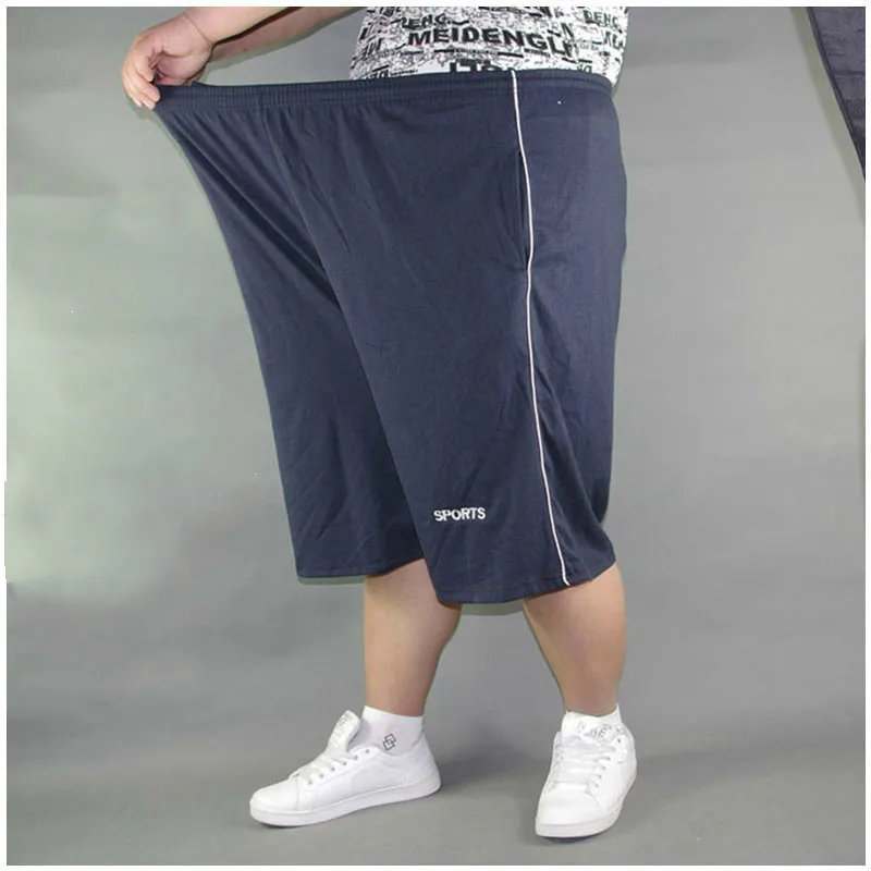 Много големи мъжки къси панталони Размер плюс 7xl 8xl 9xl, обикновена широки спортни панталони за фитнес, летни плажни гащета от чист памук, за мъже 110-150 кг3