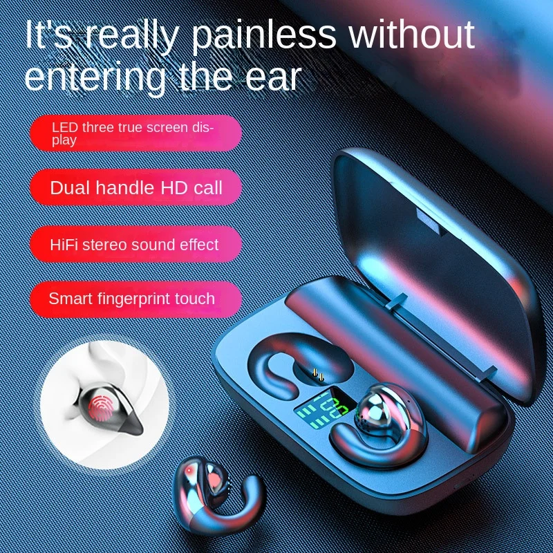 Аудио Слушалки С Серьгой за Уши С Костна Проводимост Безжични Слушалки Bluetooth 5.3 Високо Качество на Звука Auriculares Earbud за VIVO2