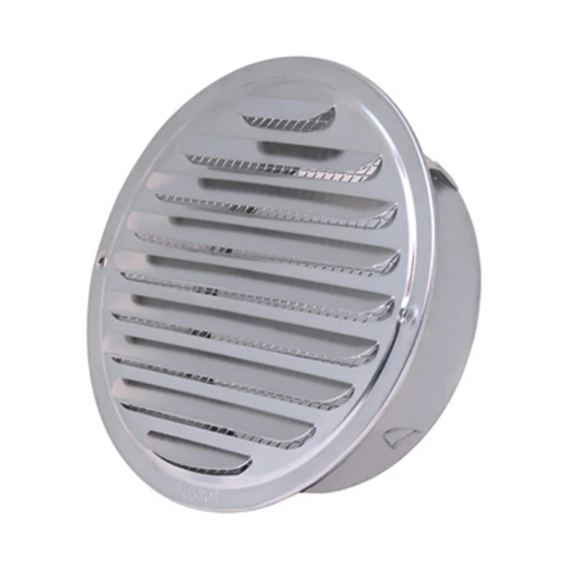 Отдушник от неръждаема стомана, външна стена, вентилационна решетка, кръгли въздуховоди, вентилационни решетки 80/100/120/160мм, предпазват от вредители1