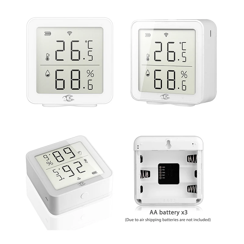 Sasha Smart WIFI Сензор за температура и влажност на въздуха, Детектор за, Монитор, Влагомер за стая, термометър с LCD дисплей Алекса Google4