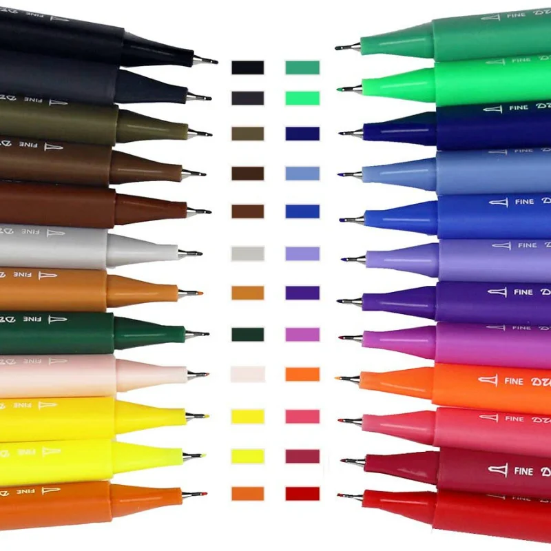 Боя Набор от маркери с две четки Четка и тънки дръжки за colorization на Миниатюрите, калиграфията, манга, стоки за ръкоделието, на канцеларски материали за рисуване1