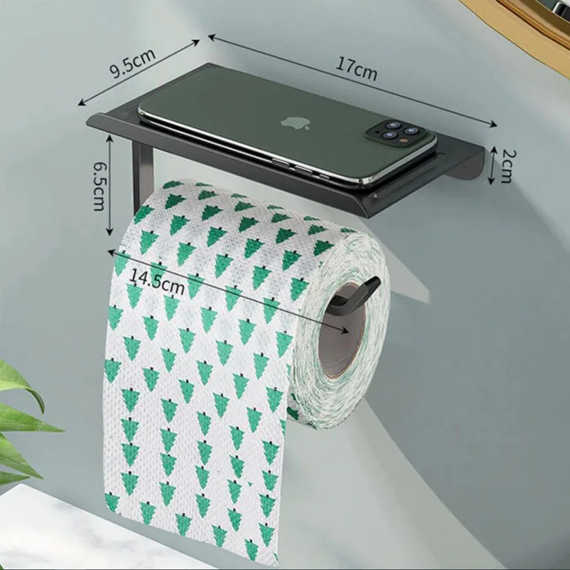 Държач за тоалетна хартия, рафт и с тава, аксесоари за баня, кухненски стенен държач за ролка тоалетна хартия2