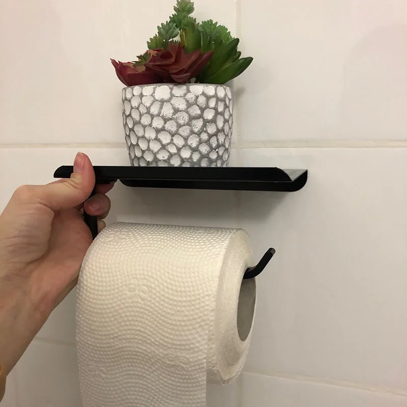 Държач за тоалетна хартия, рафт и с тава, аксесоари за баня, кухненски стенен държач за ролка тоалетна хартия4
