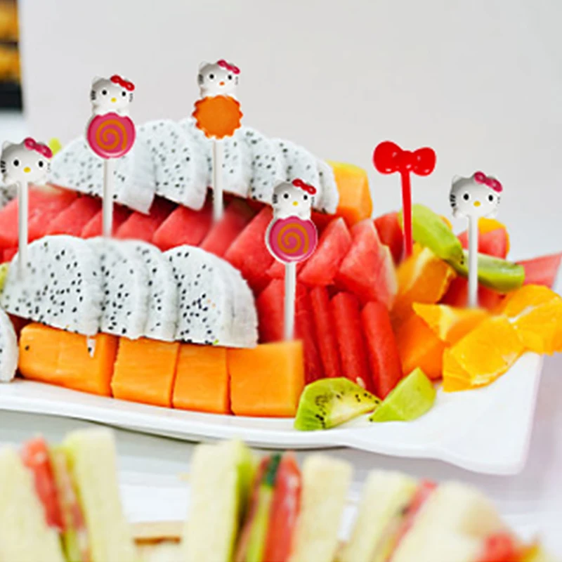 8 бр./компл. мини-вилици за ядене за децата, скъпа плодови вилица, декор за Bento, Многократно карикатура, детска ордьоври, торта, десерт, плодови вилица4