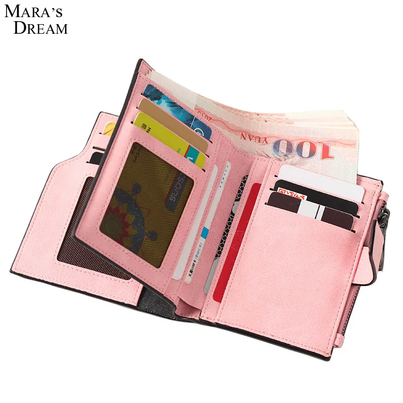 Кратък портфейл-клатч Mara's Dream Lady, однотонная цип с букви, ретро матиран женски малък кратък портфейл-мрежи5